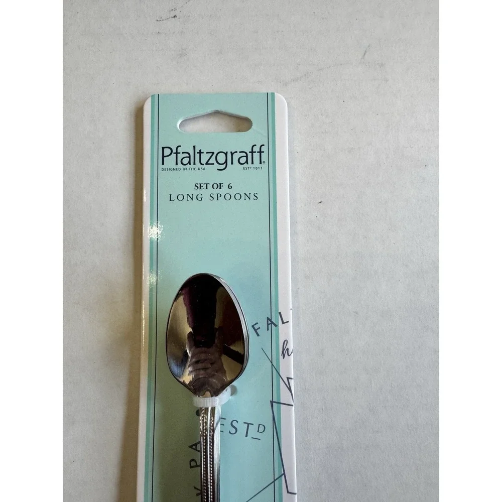 AMERICAN BEAD Pfaltzgraff Ice Tea Parfait Stainless Long Spoons 7.5